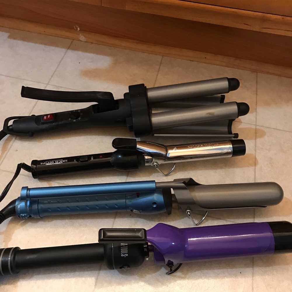 All 4 curling irons! BaByliss Pro and Hot Shots...